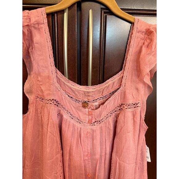 NWT Free People Pink Olivia Gauze Babydoll Dress Size S NWT - Picture 6 of 16